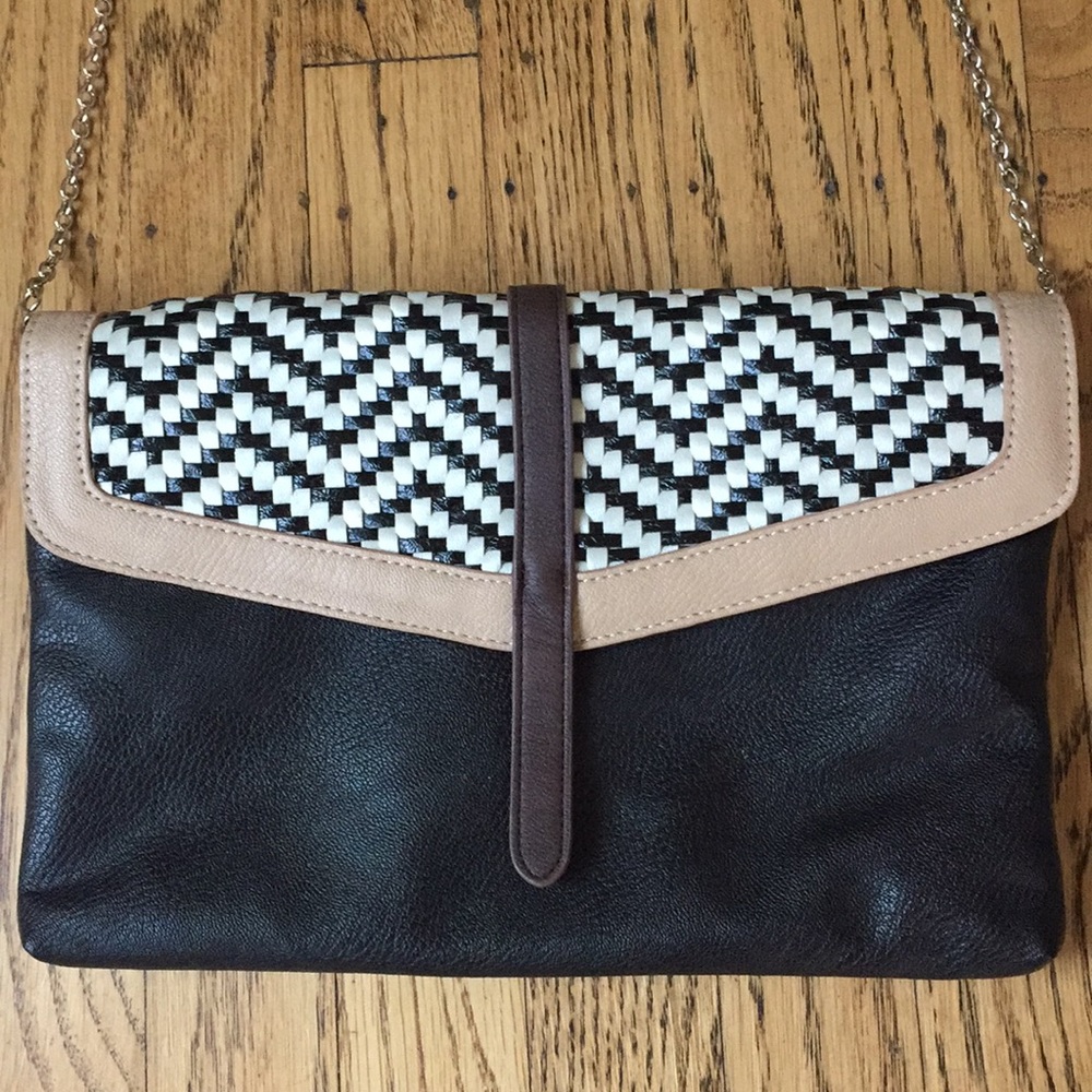 Geo print clutch or chain bag